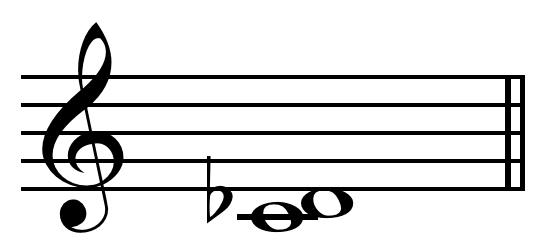 Music notation showing a minor 2nd interval