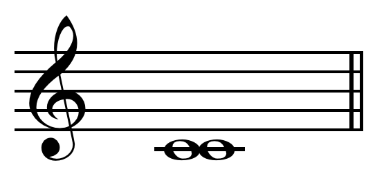 Music notation showing a unison