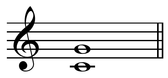 Music notation showing a 5th interval