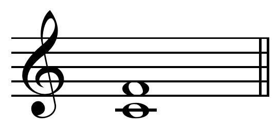 Music notation showing a 4th interval
