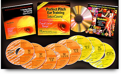 A sales graphic for the Perfect Pitch Ear Training Course by David L Burge