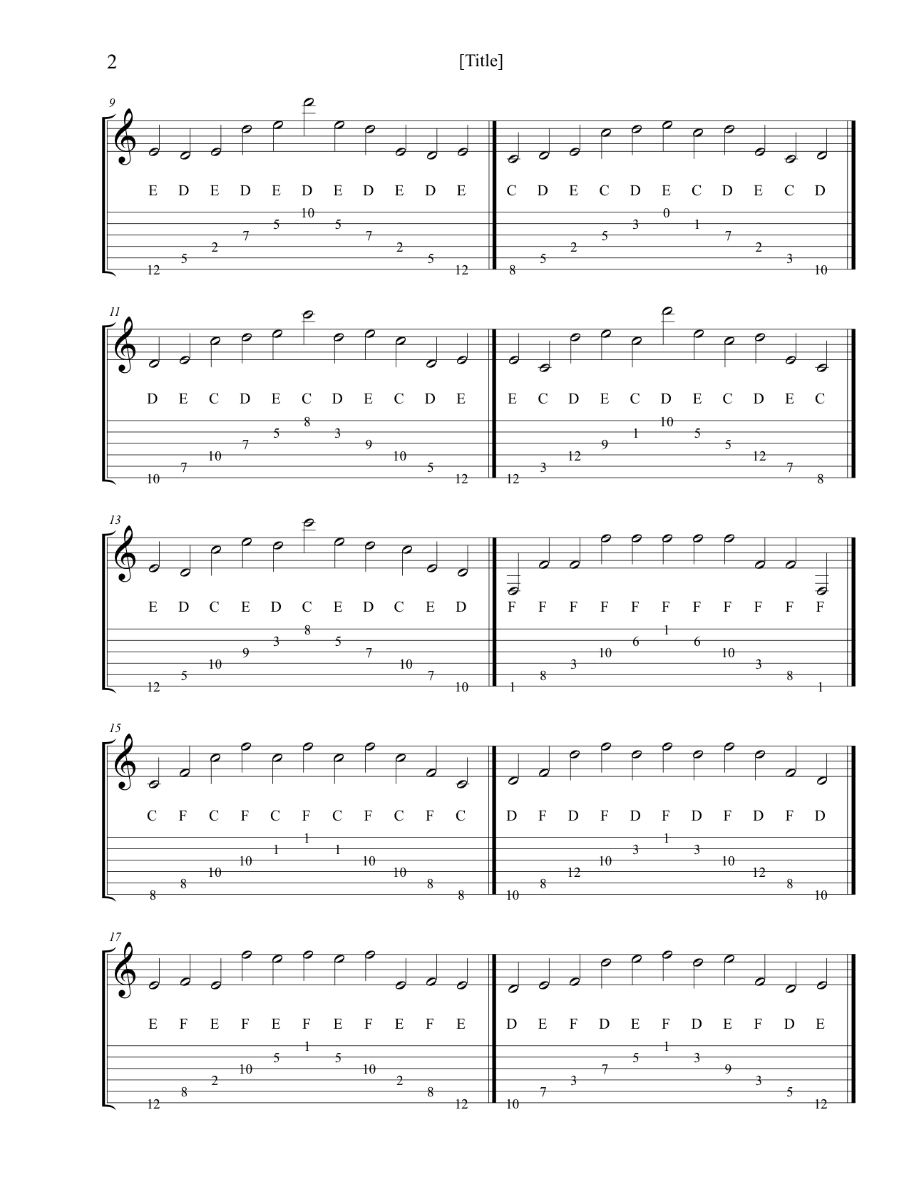 Fretboard exercises for guitar players