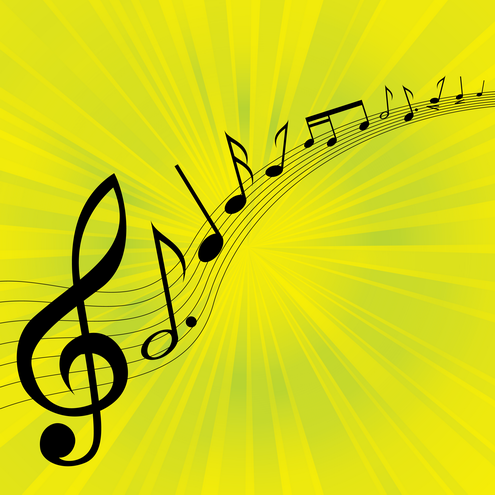 a stock photo of a vector graphic showing a melody on a staff