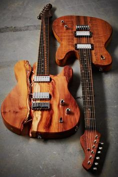 2guitars made from exquisite exotic woods. The wood grain is stunning. 