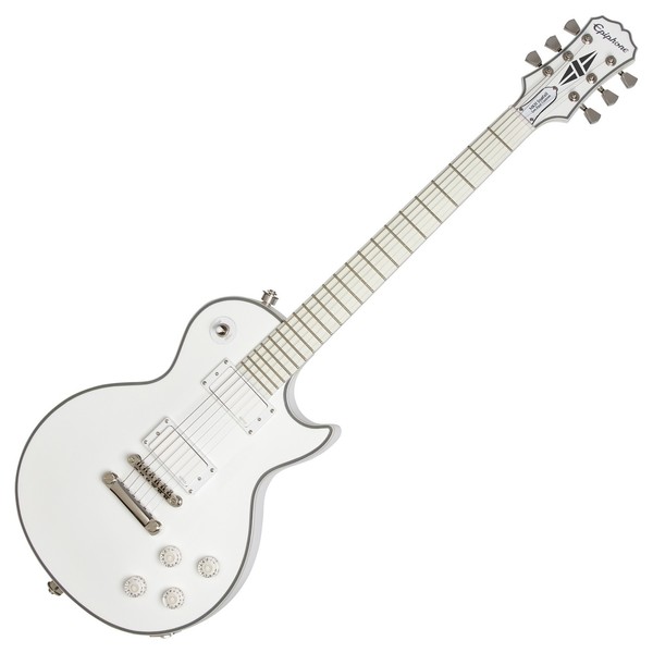 The choice for chrome hardware and light chrome/silvery pick guard are perfect for this white Les Paul