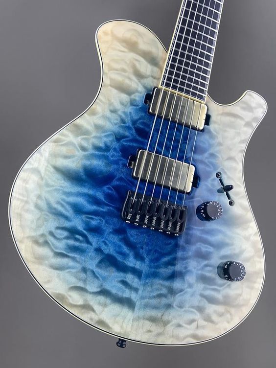 Washed out Trans Blue White Guitar