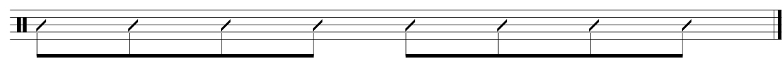 Constant 8th notes. 