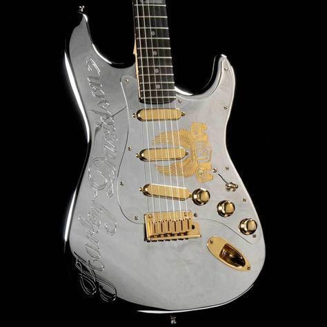 A custom special occasion Silver and Gold Strat