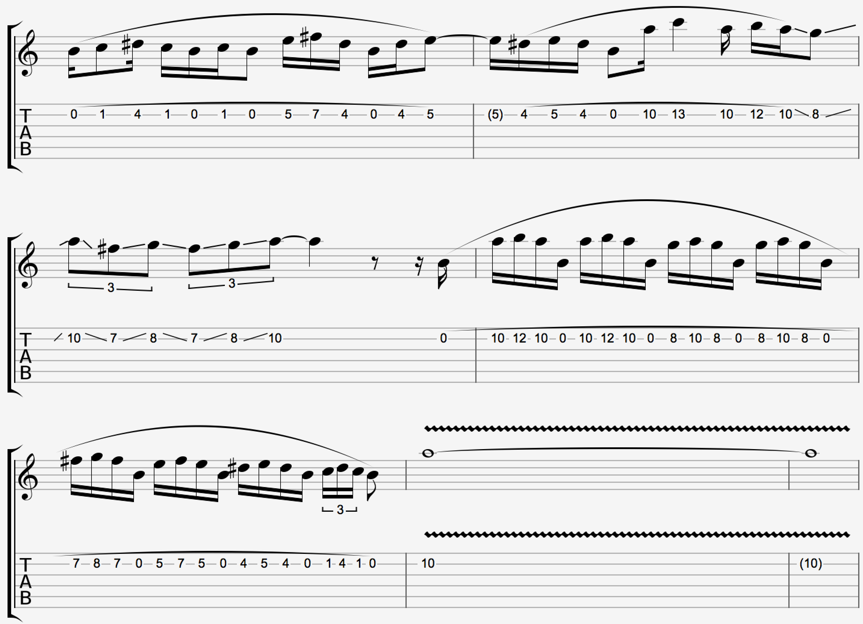 This is the part of Alex Lifeson's guitar solo in the song YYZ, where he incorporates open-string pedal point lines