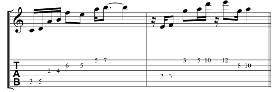 Create great melody lines moving 2nd intervals all across the strings. 