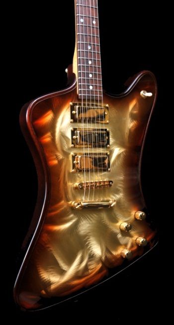Fiery Shiny metal guitar
