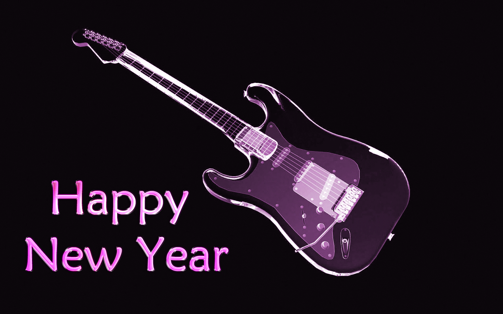 A Purple Happy New Year Guitar Picture